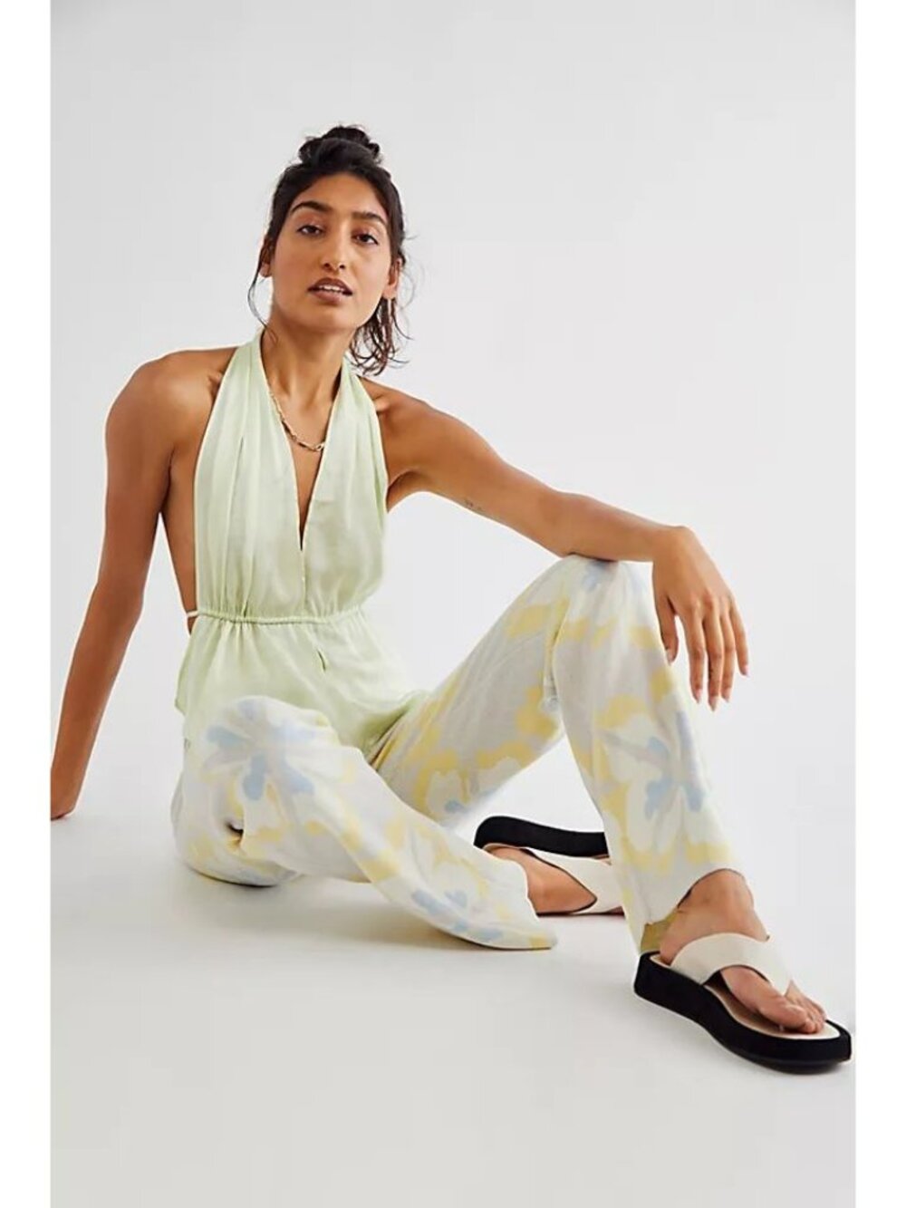 House of Sunny NWT Hibiscus Aarons Pants in Blonde size 2 Free People Knit